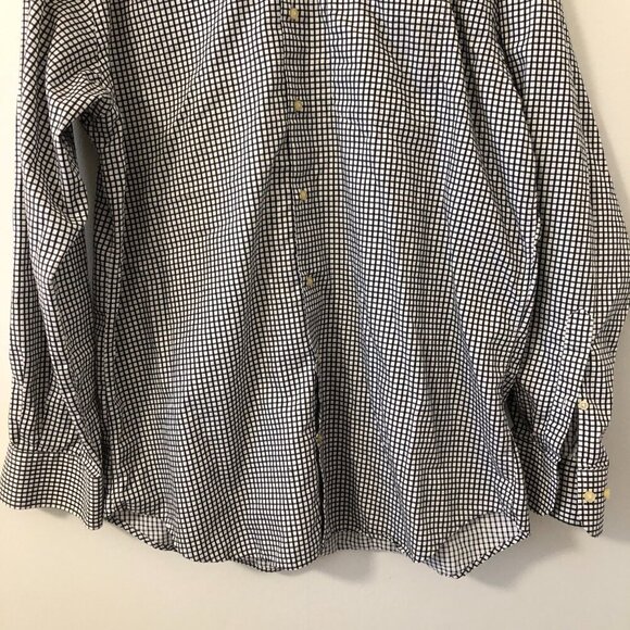 Peter Millar Golf 100% Cotton Checkered Long Sleeve Button-Down Shirt Large - Picture 3 of 12